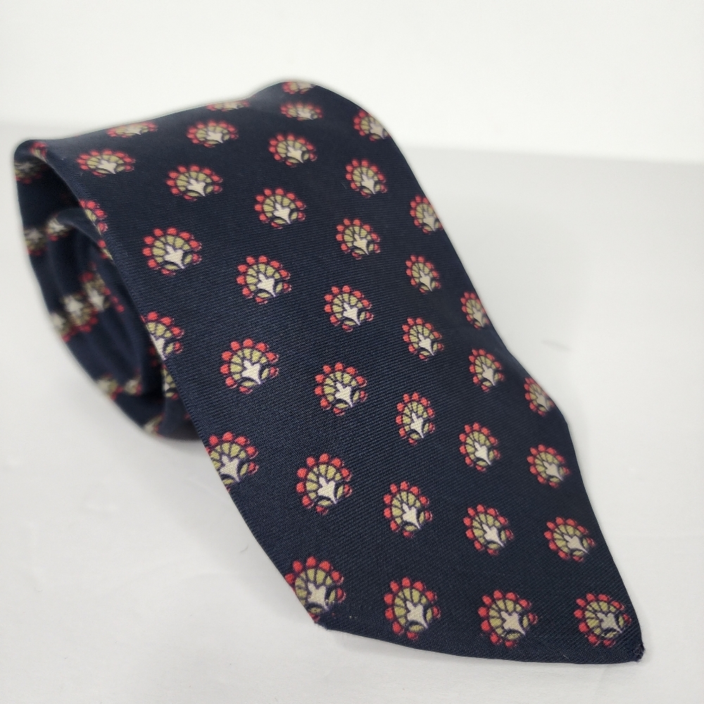 YVES SAINT LAURENT Blue Silk Tie.